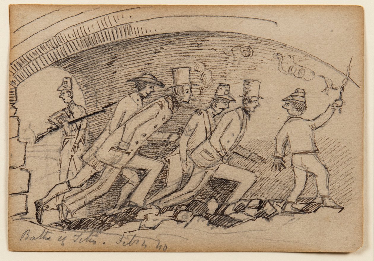 Banhos de Tito, 1840 (lápis, caneta e tinta sobre papel) de Edward Lear