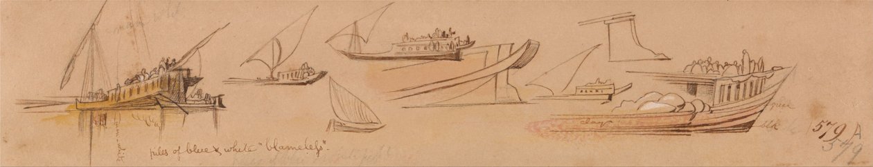 Barcos no Nilo de Edward Lear