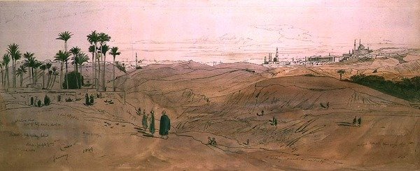 Cairo (caneta e tinta e aguarela sobre papel) de Edward Lear