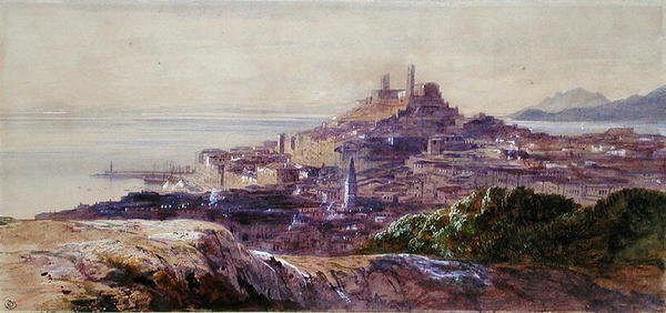 Cannes (aguarela sobre papel) de Edward Lear
