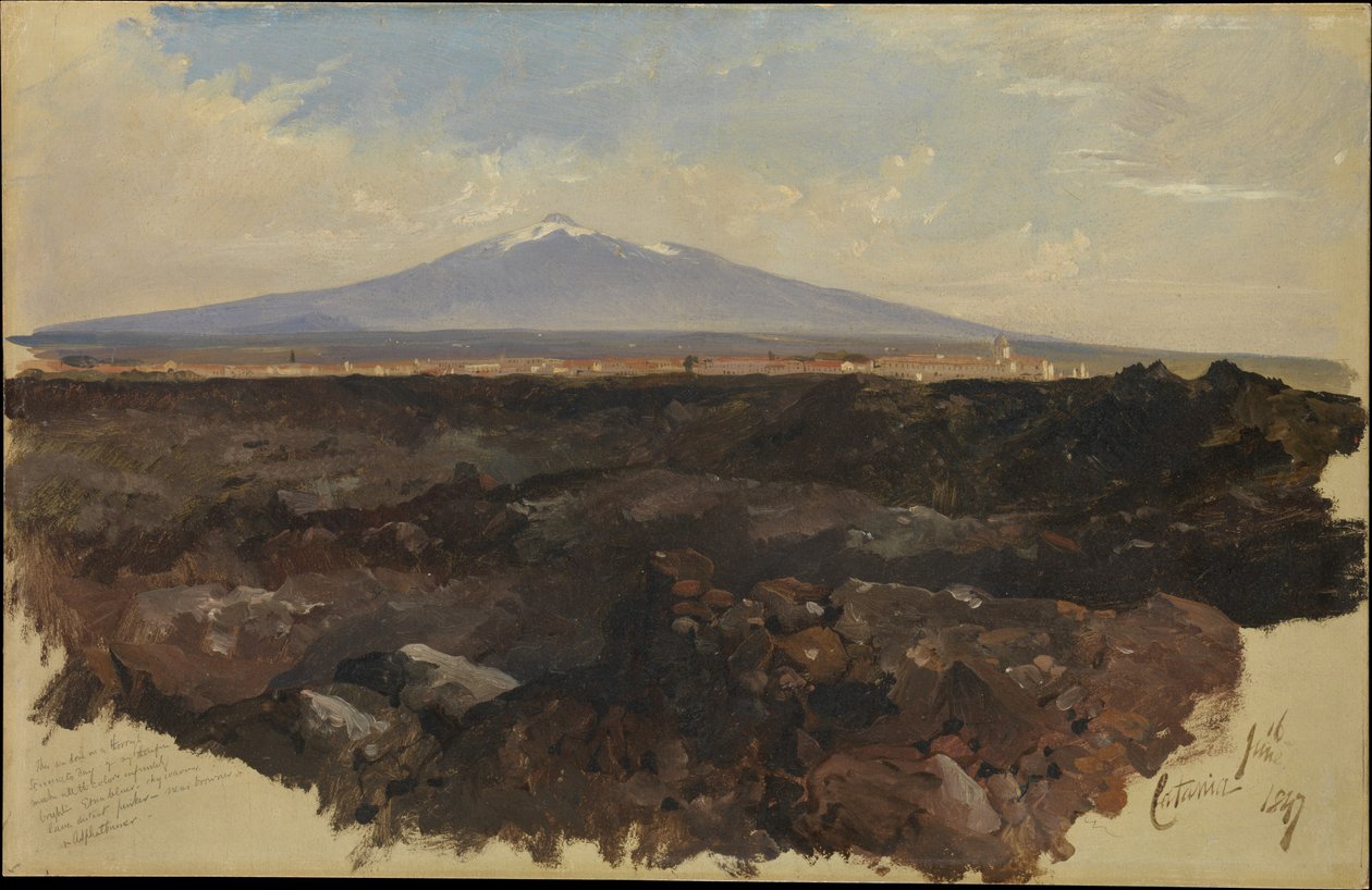 Catânia e o Monte Etna de Edward Lear
