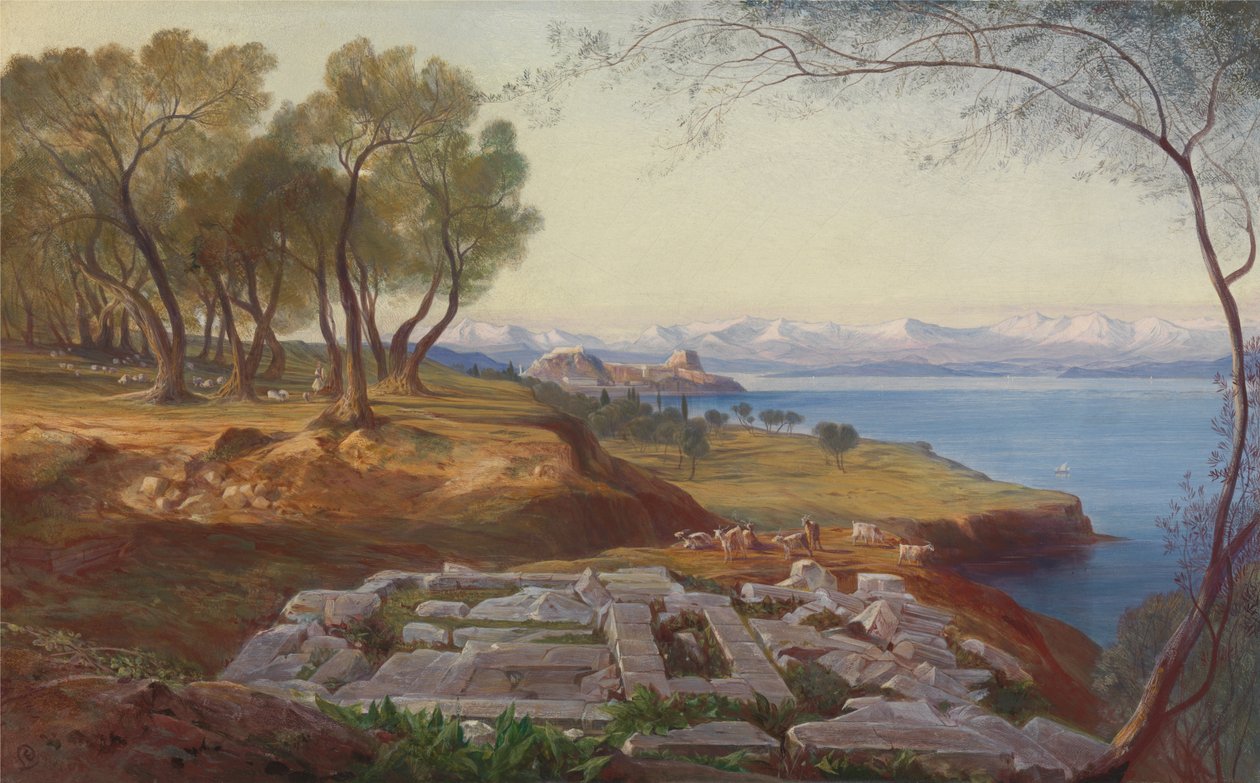 Corfu a partir de Ascensão de Edward Lear