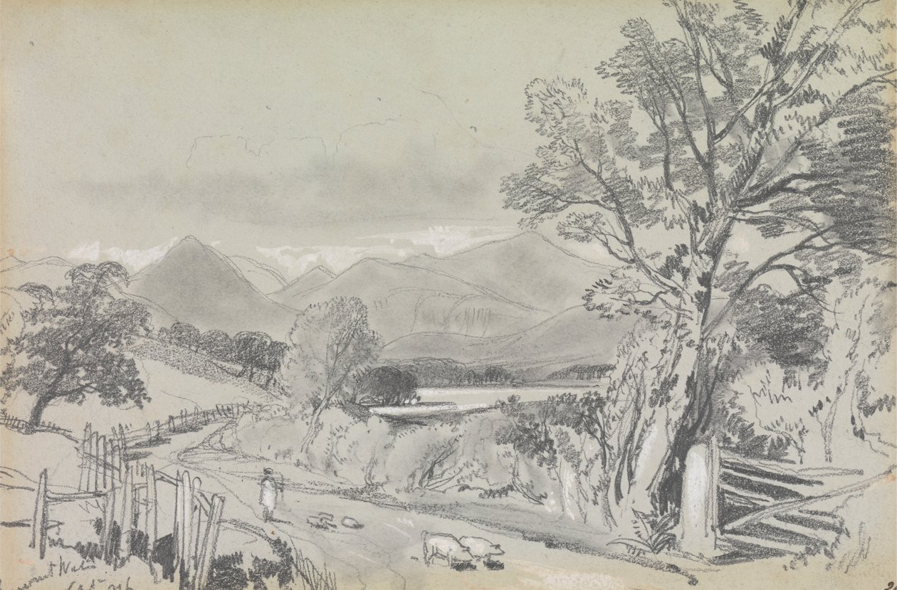 Derwentwater, Setembro de 1836 de Edward Lear