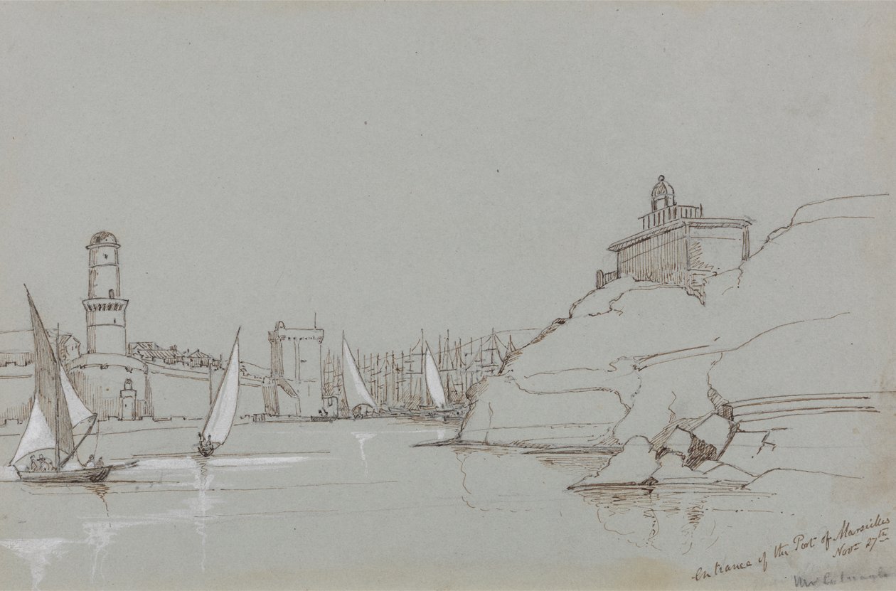 Entrada no Porto de Marselha de Edward Lear
