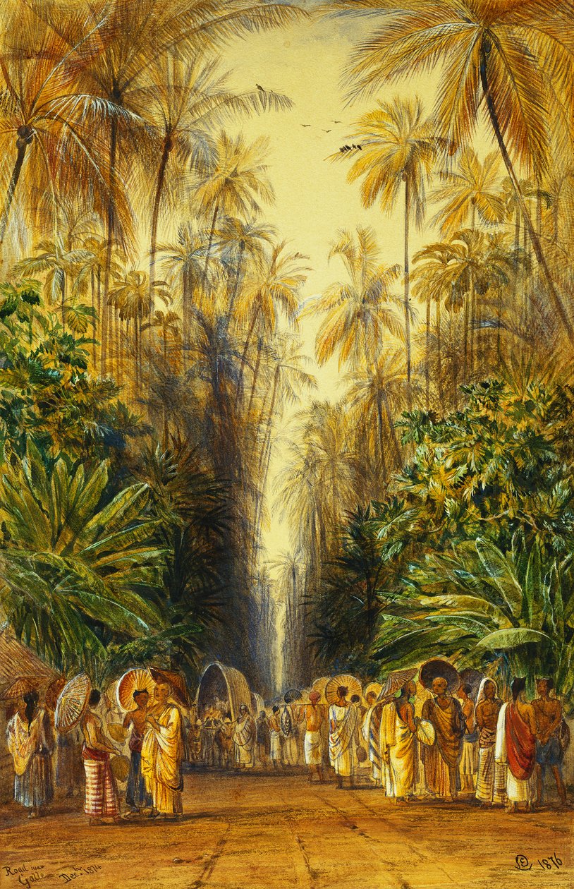 Figuras em uma estrada perto de Galle, Ceilão, de Edward Lear