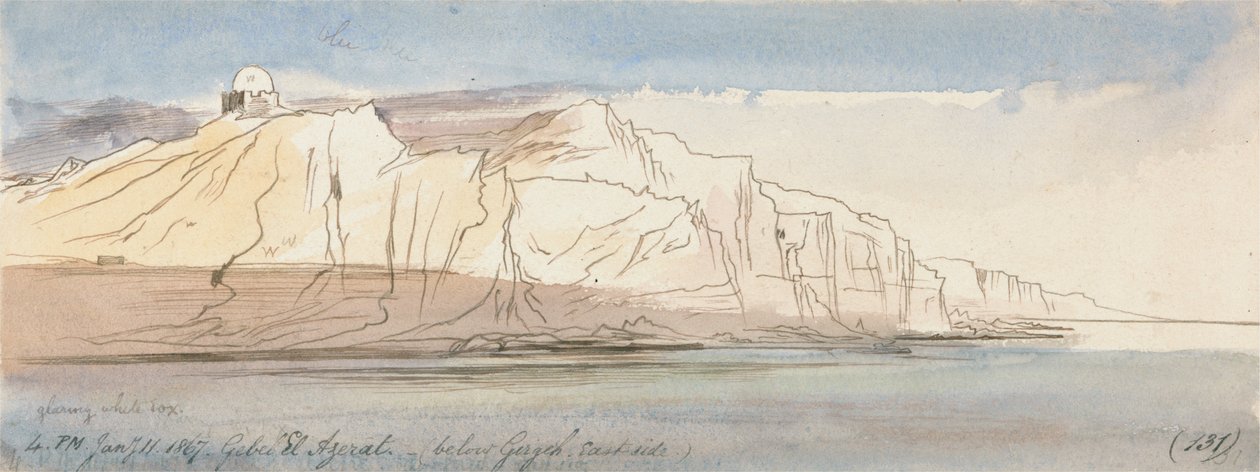 Gebel el Azerat (abaixo de Girgeh, lado leste) de Edward Lear