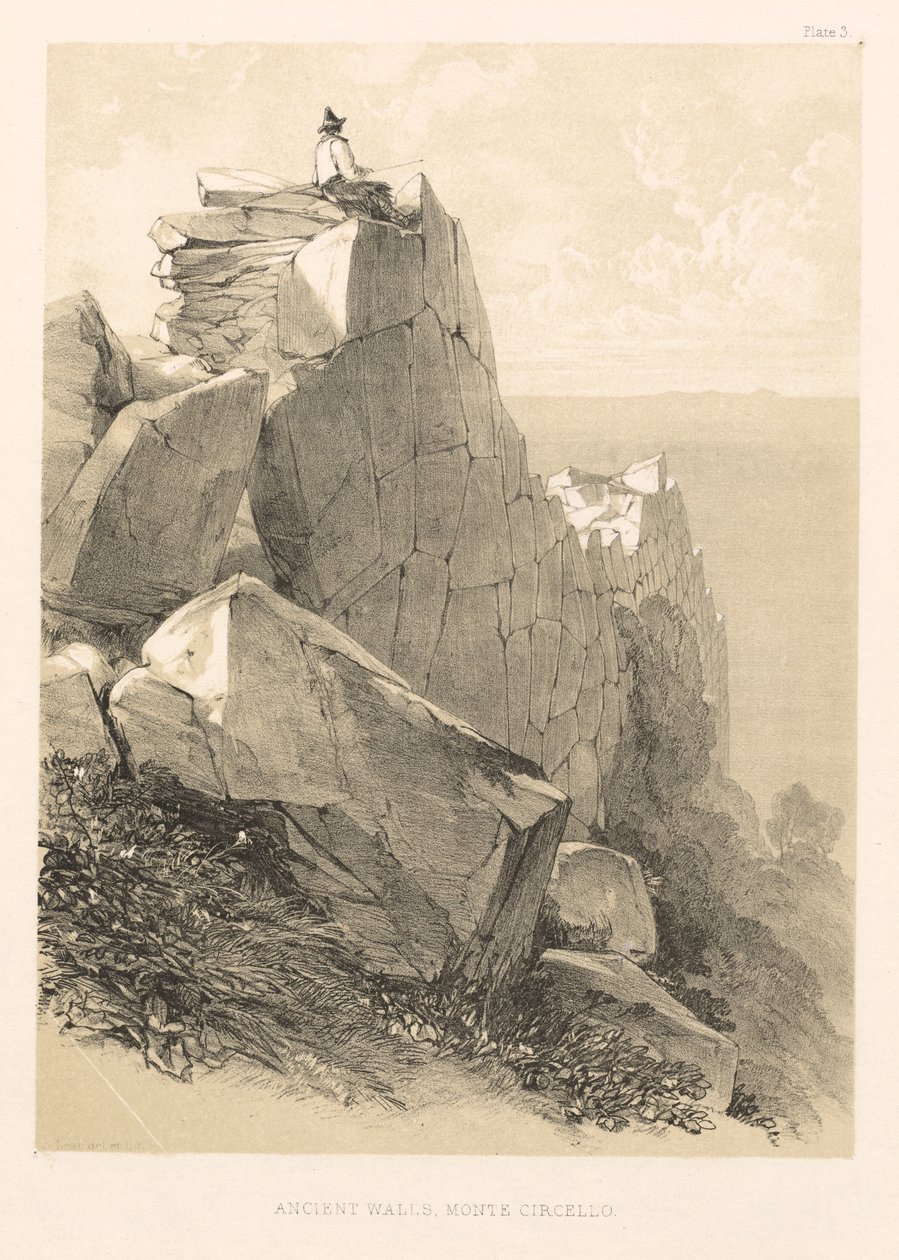 Excursão ilustrada na Itália (vol. II): Muralhas Antigas, Monte Circello de Edward Lear