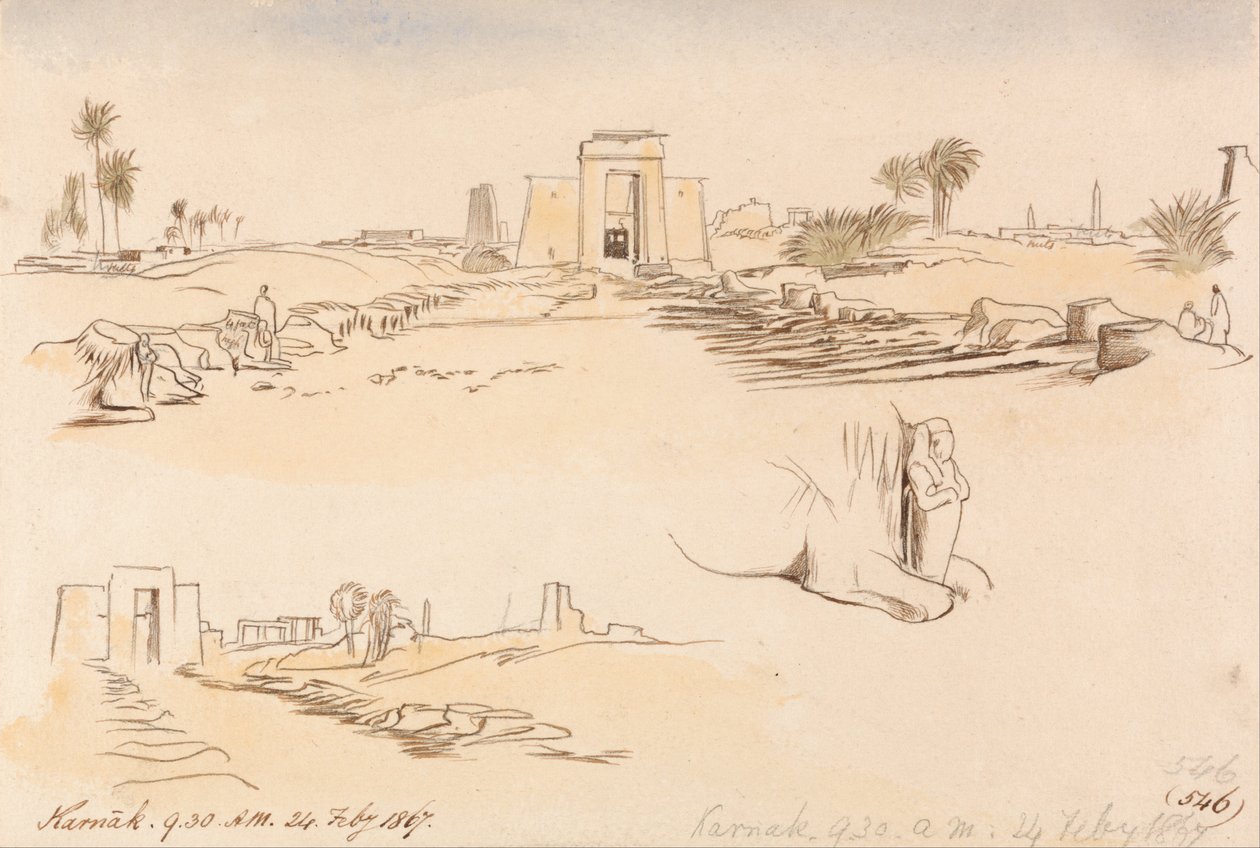 Karnak, 9h30, 24 de fevereiro de 1867 (546) de Edward Lear