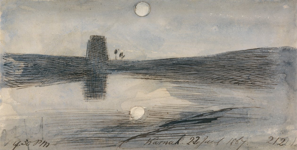Karnak, 21:30h, 22 de janeiro de 1867 (212) de Edward Lear