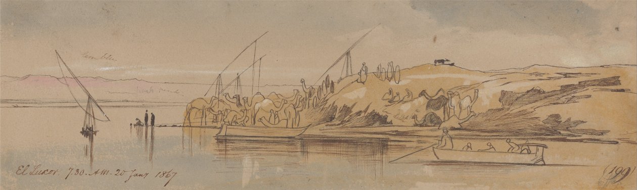 Luxor, 7h30, 20 de janeiro de 1867 (199) de Edward Lear