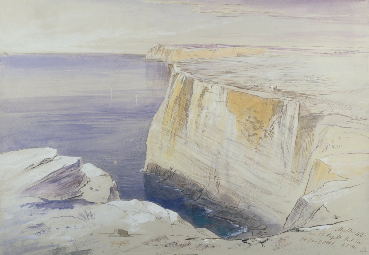 Malta, Perto de St. Angelo Hal Far de Edward Lear