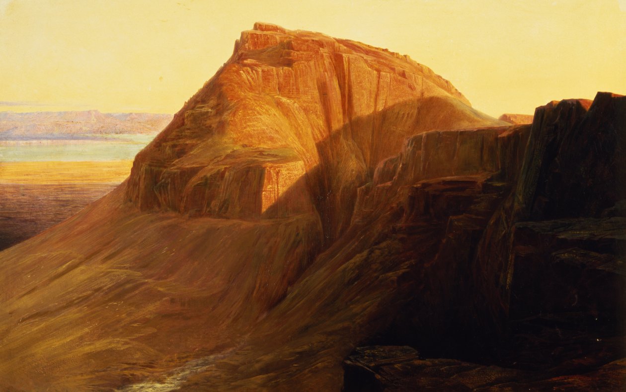 Massada ou Sebbeh no Mar Morto, 1858 de Edward Lear