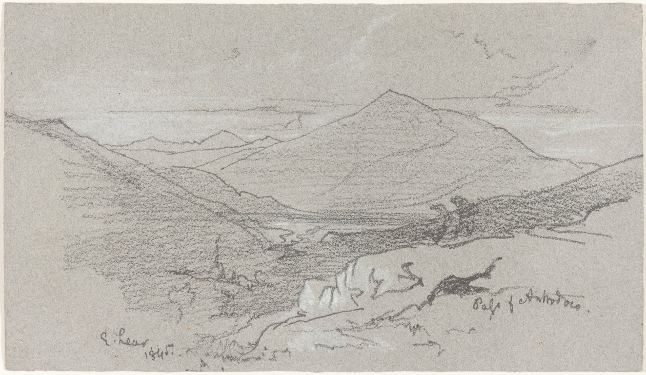 Vista montanhosa de Antrodoco de Edward Lear