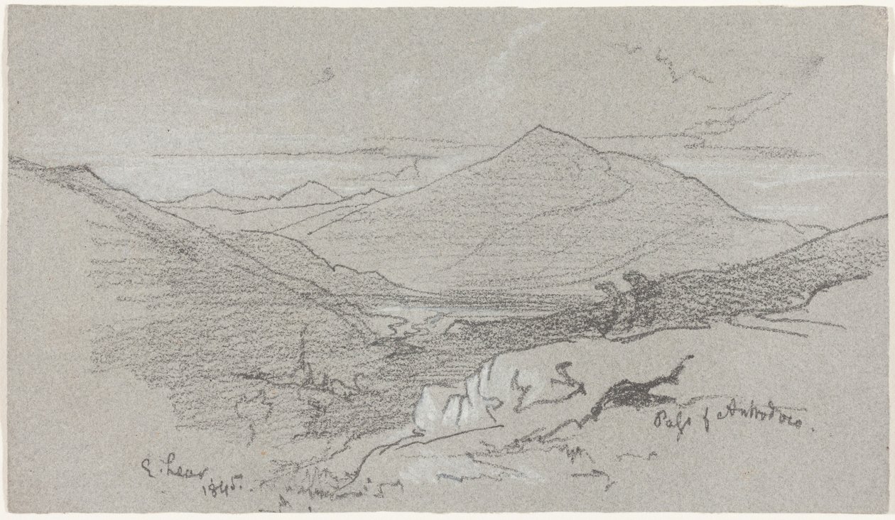 Vista montanhosa a partir de Antrodoco de Edward Lear