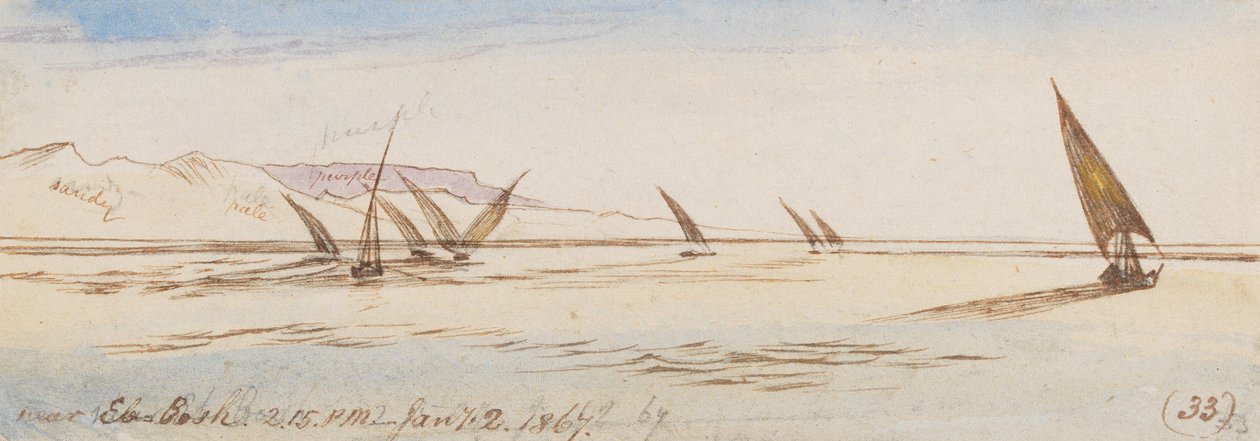 Perto de Eb-Bosh; 14h15, 2 de janeiro de 1867 (33) de Edward Lear