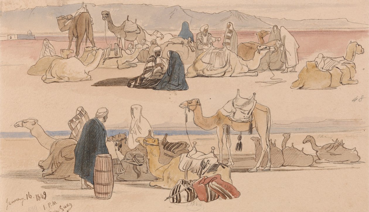 Perto de Suez, 13h00, 16 de janeiro de 1849 (48) de Edward Lear