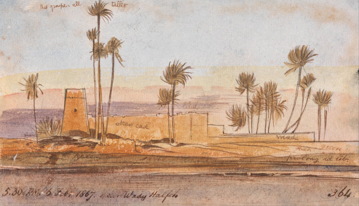 Perto de Wady Halfeh de Edward Lear