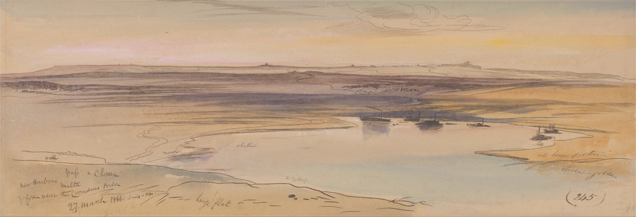 New Harbour, Malta de Edward Lear