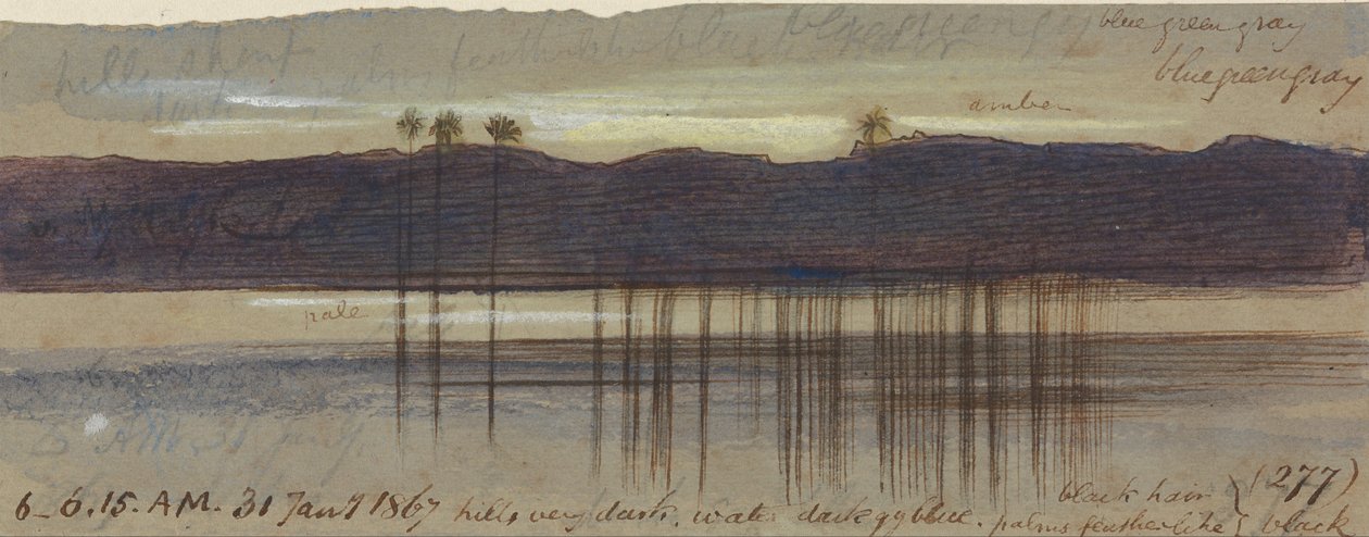 Philae, 6:00-6:15 da manhã, 31 de janeiro de 1867 (277) de Edward Lear