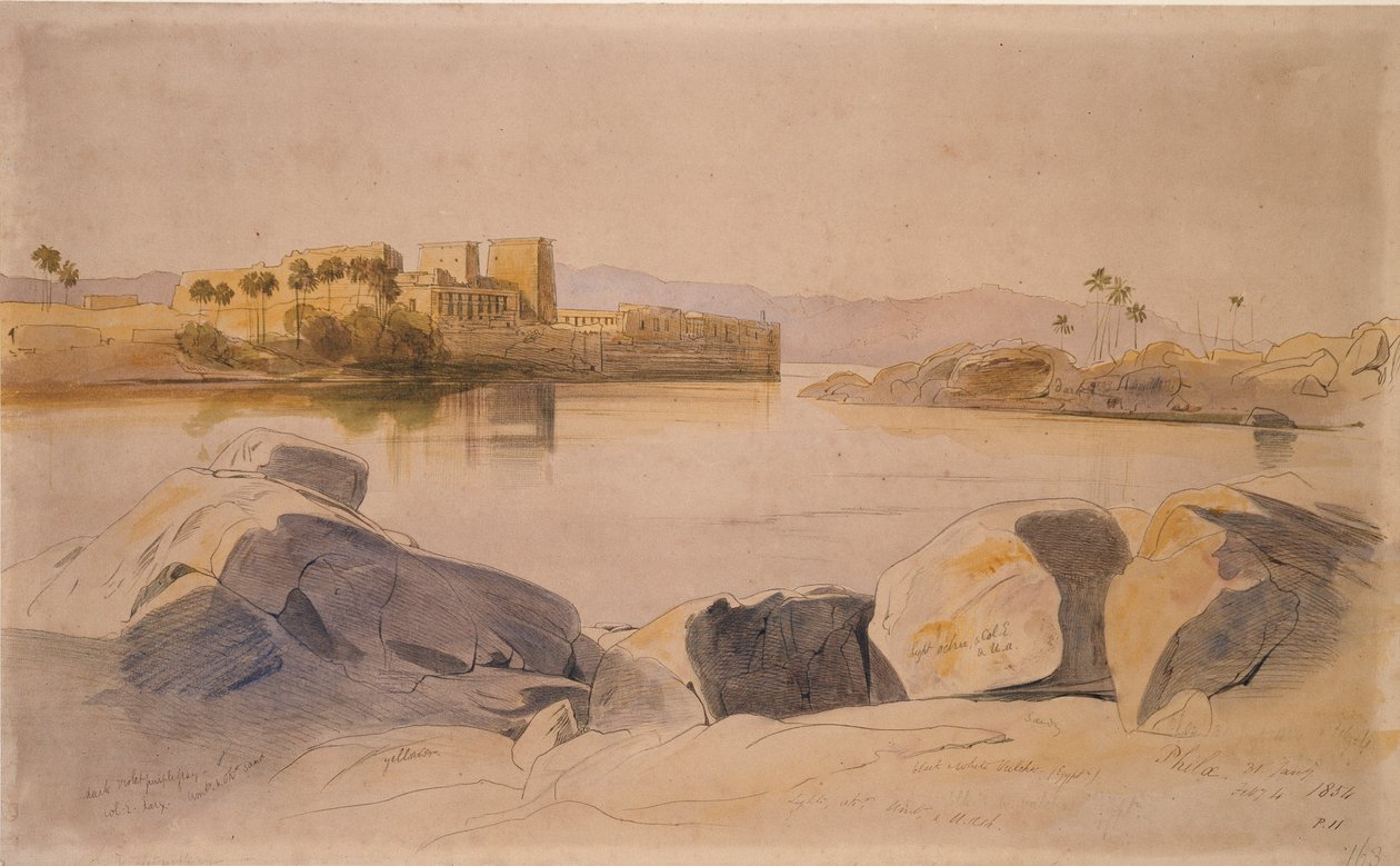 Philae, Egito, 1854 de Edward Lear