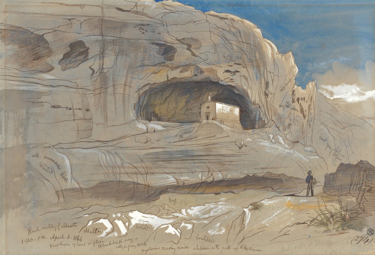 Vale Rochoso de Mosta, Malta, 13h30 (3 de abril de 1866) de Edward Lear