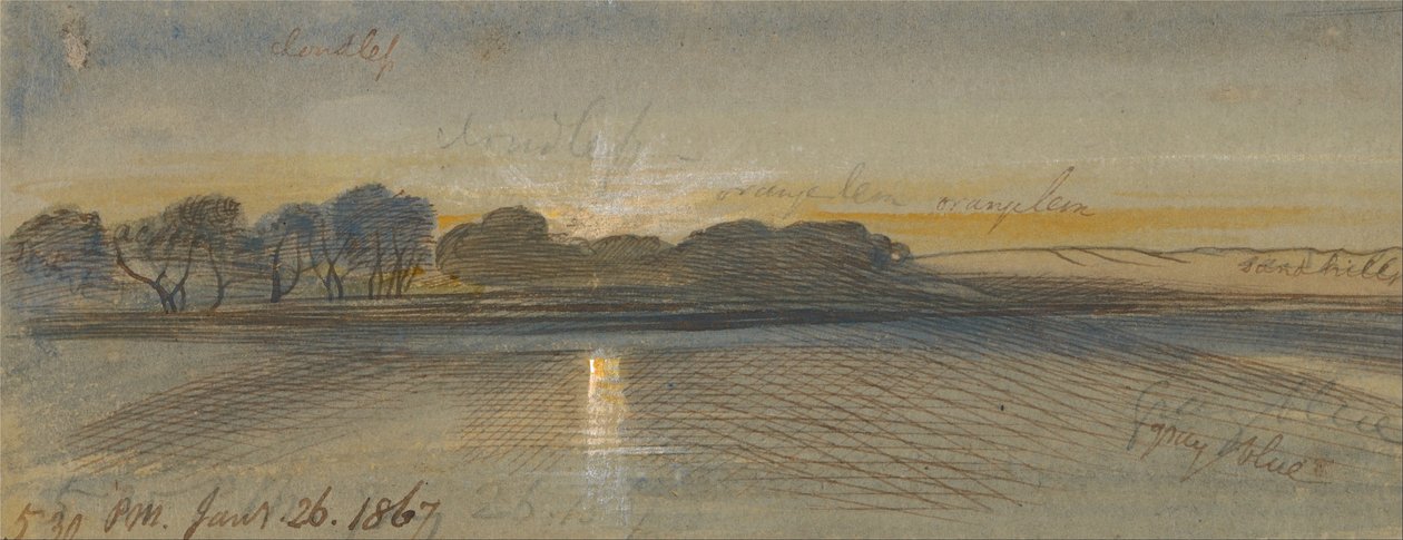 Pôr do sol no Nilo de Edward Lear
