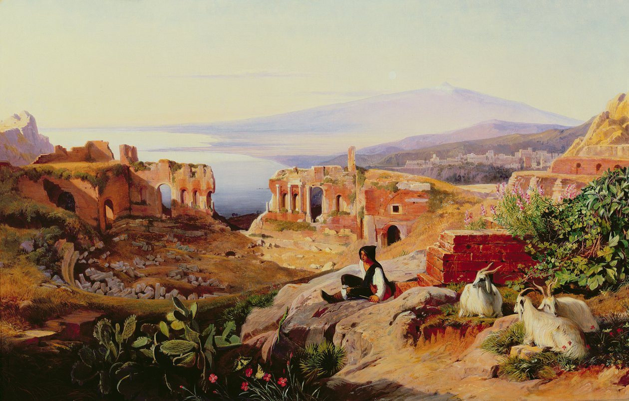 Taormina (óleo) de Edward Lear
