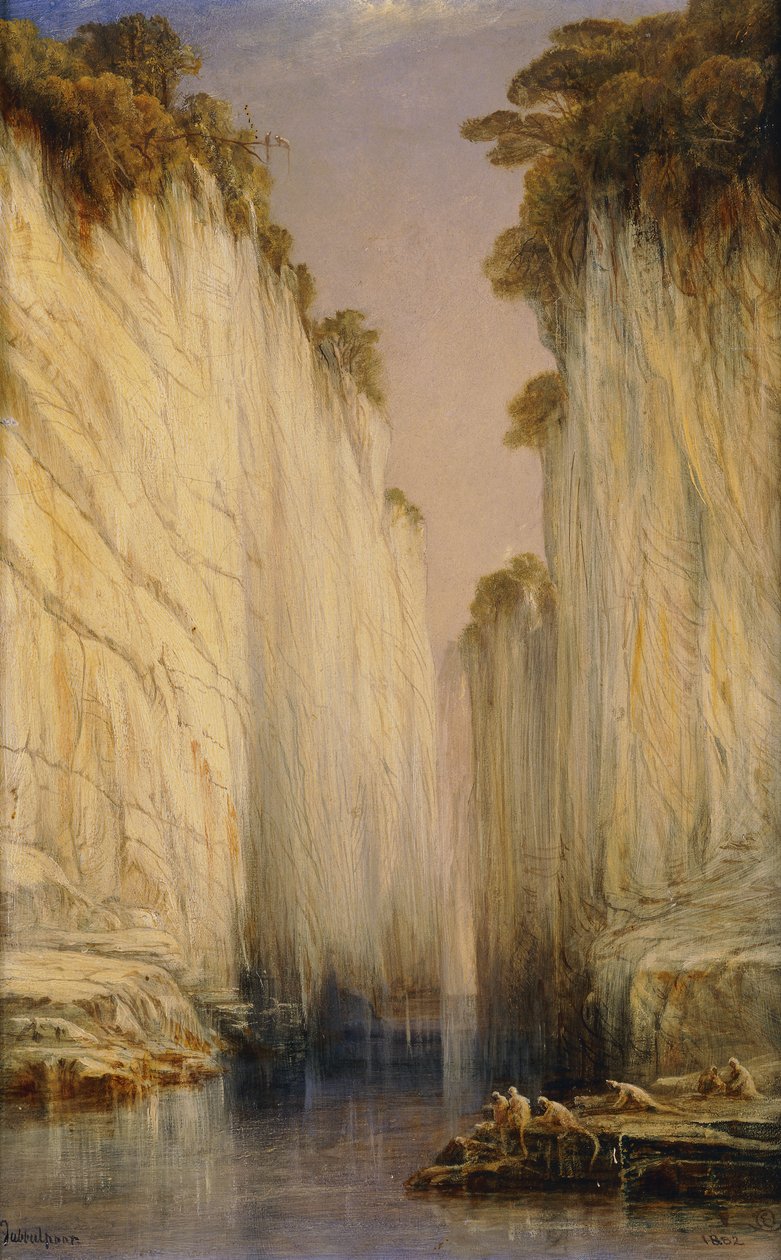 As rochas de mármore - Nerbudda Jubbulpore, 1882 de Edward Lear