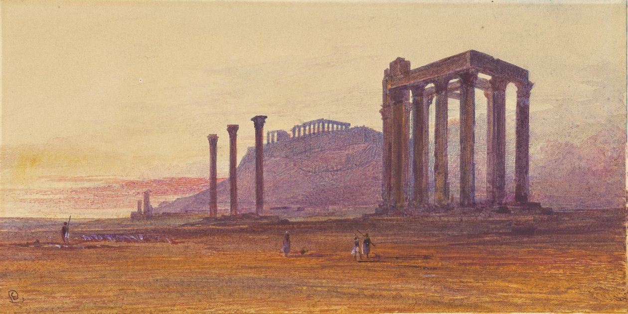 O Templo de Zeus Olímpico, Grécia de Edward Lear