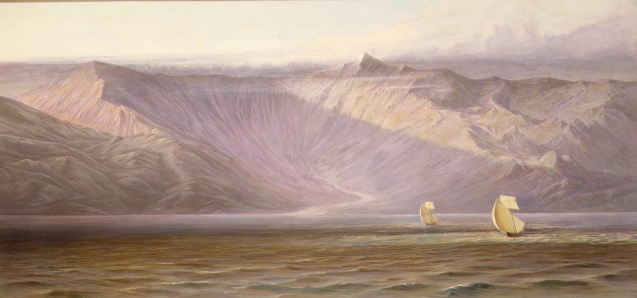The Vast Akrokeraunian Walls, The Coast of Albania (óleo sobre tela) de Edward Lear
