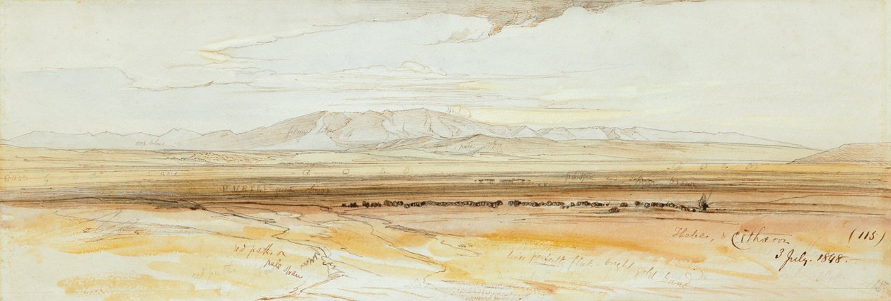 Duas vistas de Tebas de Edward Lear