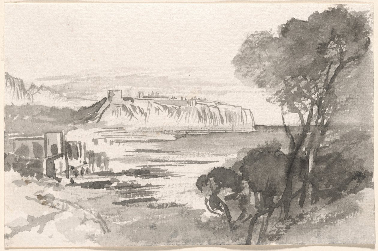 Vista através de uma baía (Mônaco) de Edward Lear