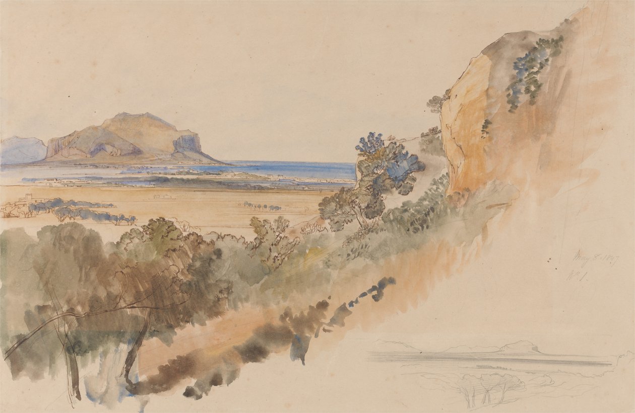 Vista nas proximidades de Palermo de Edward Lear