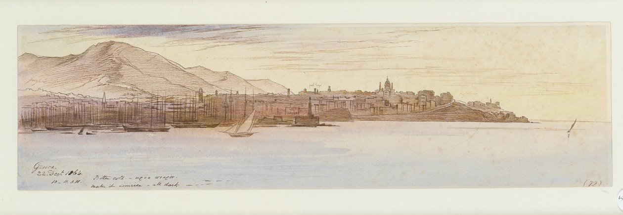 Vista de Gênova, 1864 de Edward Lear