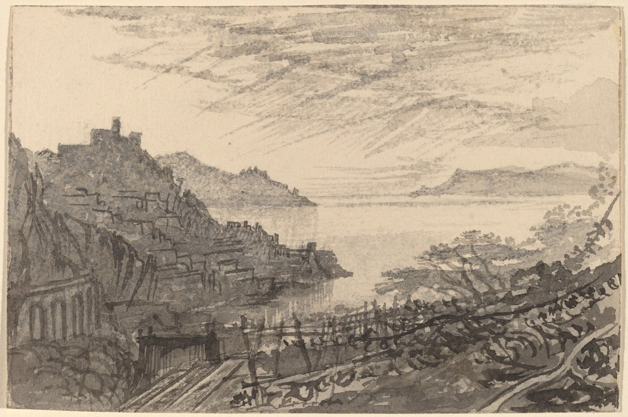 Vista de uma baía de uma encosta de Amalfi, 18841885. de Edward Lear