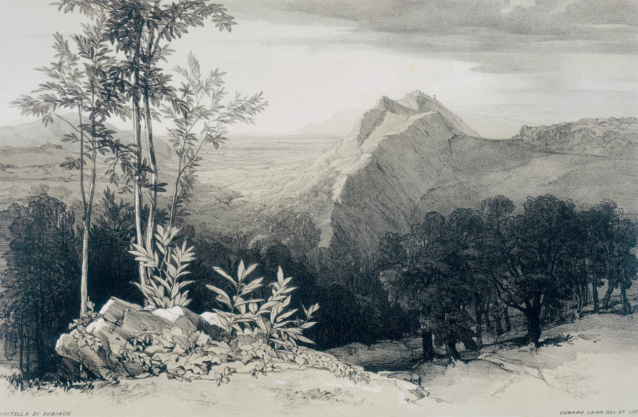 Vistas em Roma e seus arredores: Civitella di Subiaco de Edward Lear