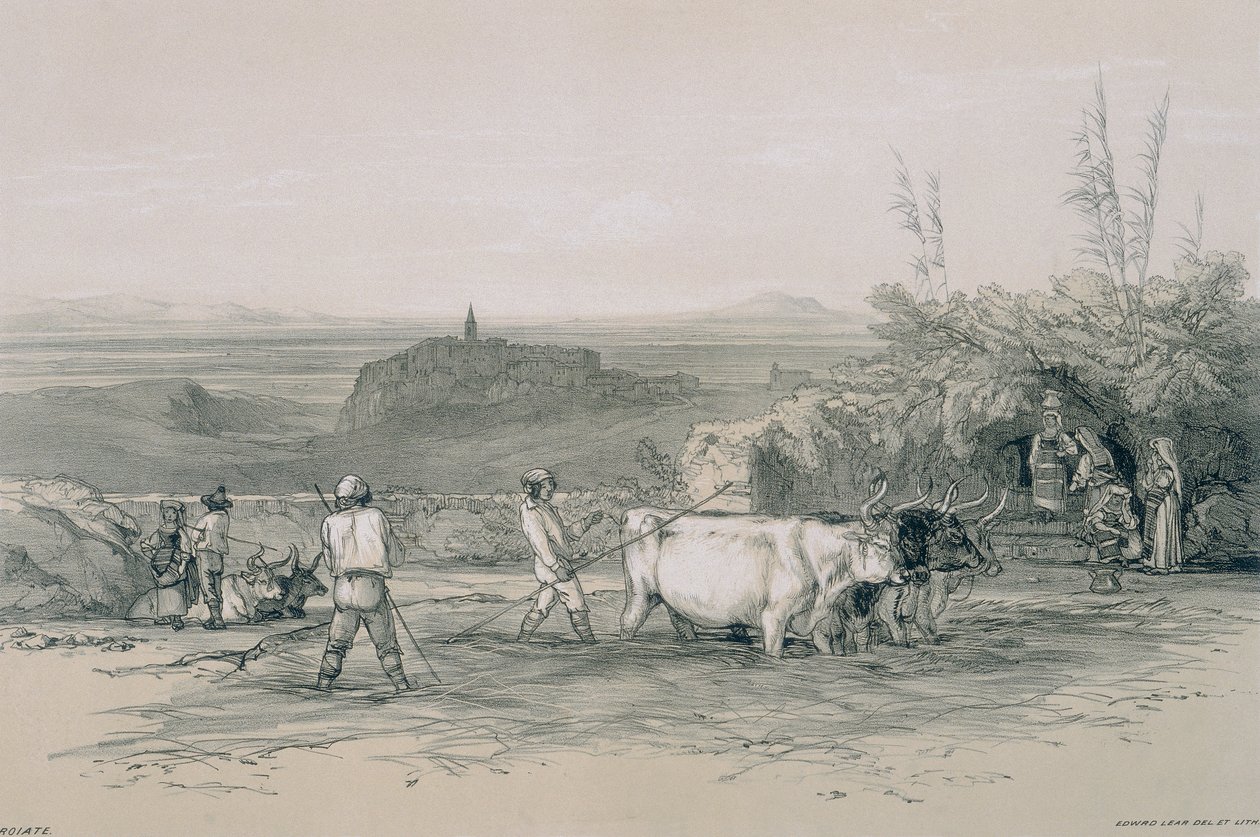 Vistas em Roma e seus arredores: Roiate, uma cidade perto de Subiaco de Edward Lear