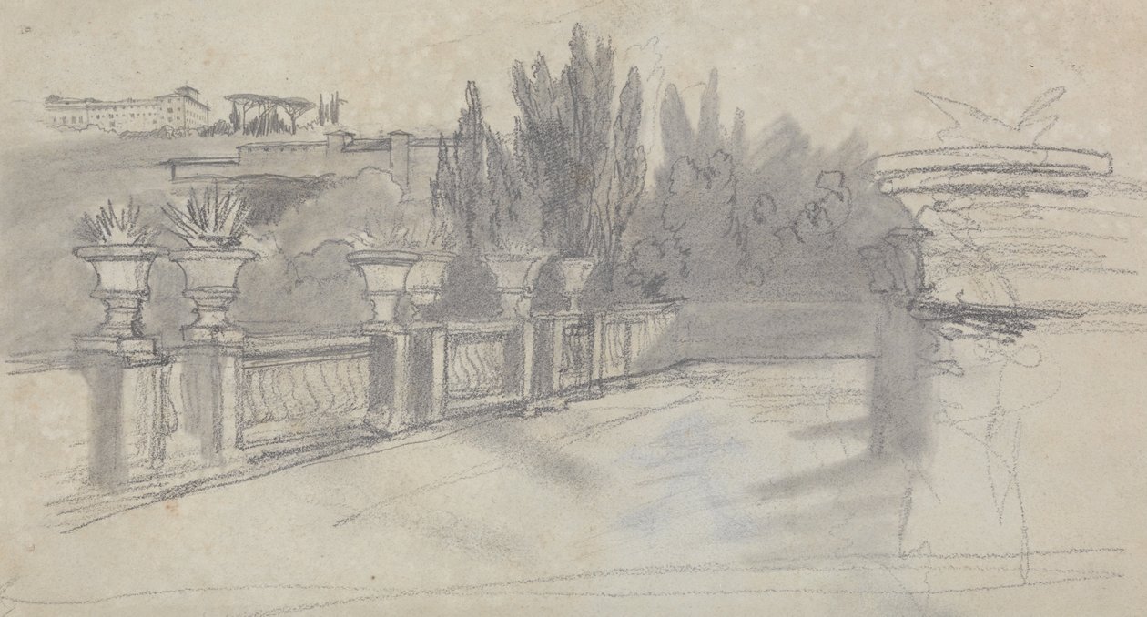 Villa Torlania, antiga Villa Conti, Erascati de Edward Lear