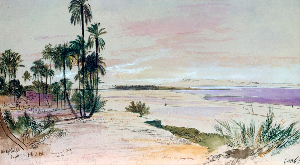 Wadi Halfeh, 3 de fevereiro de 1867 de Edward Lear