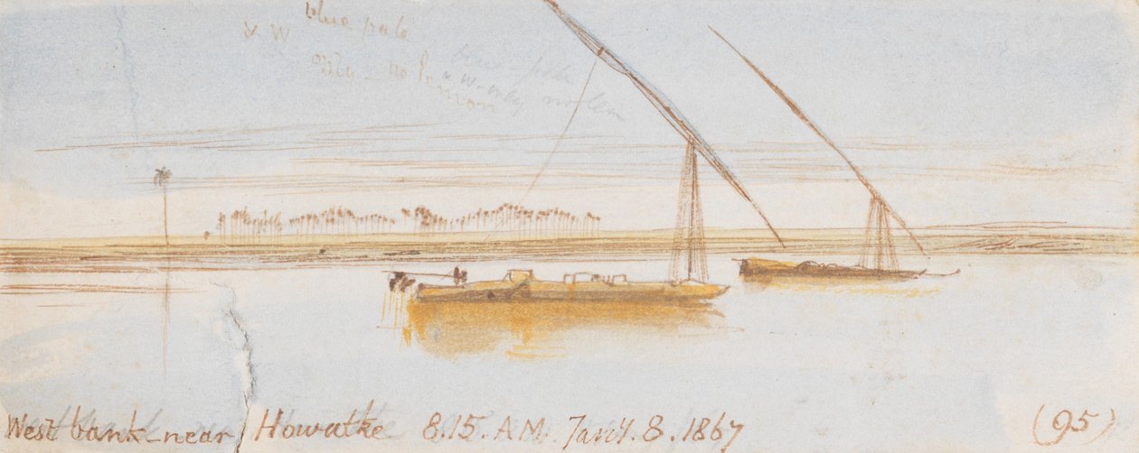 Margem Ocidental, perto de Howatke; 8h15, 8 de janeiro de 1867 (95) de Edward Lear