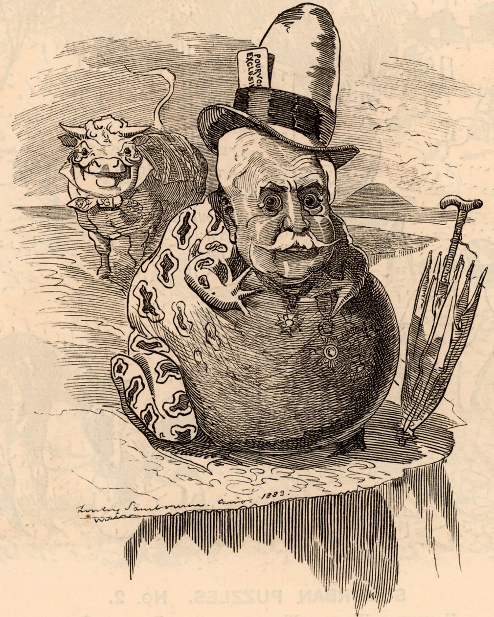 Desenho animado de Ferdinand de Lesseps de Edward Linley Sambourne