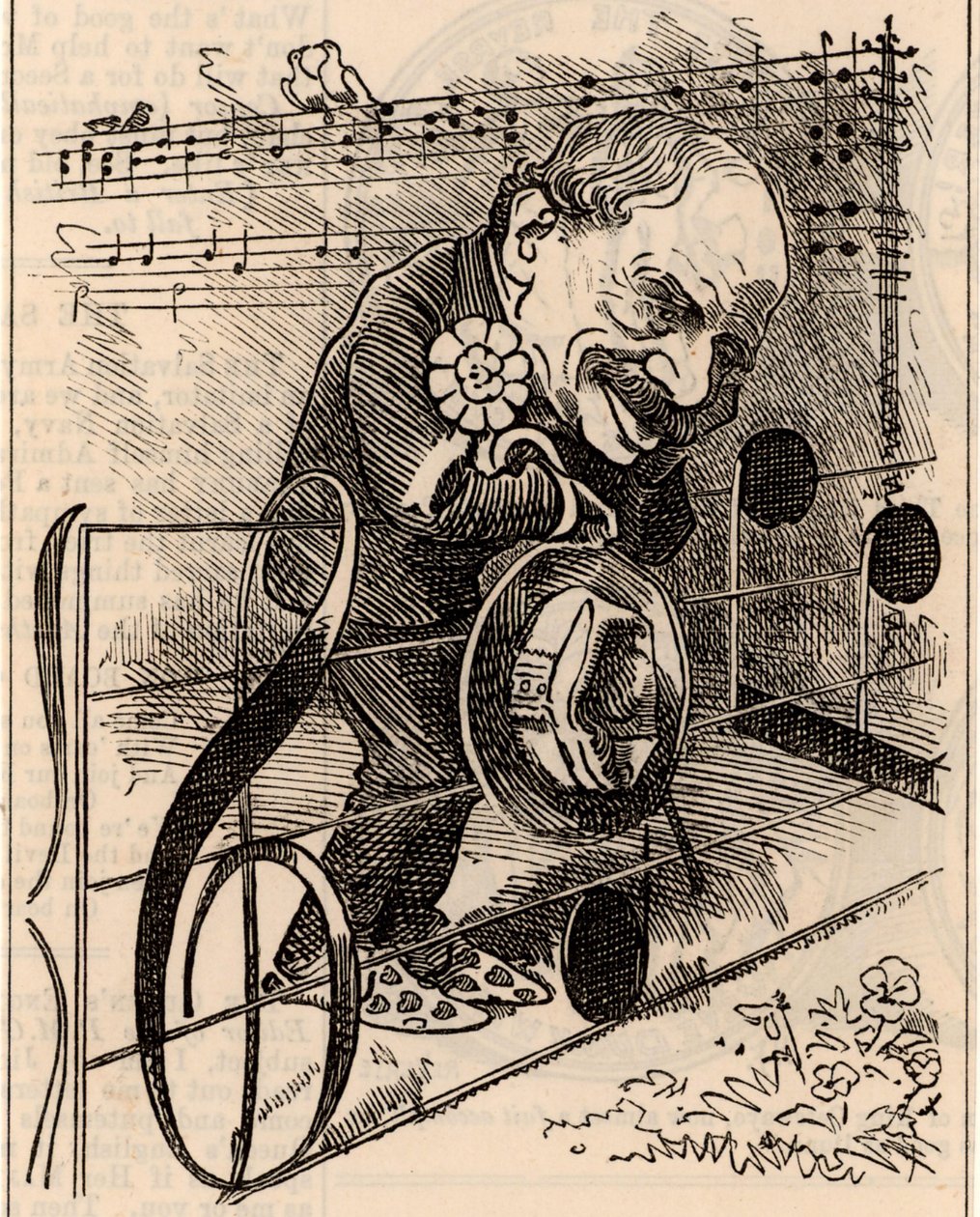 Desenho animado de Julius Benedict de Edward Linley Sambourne