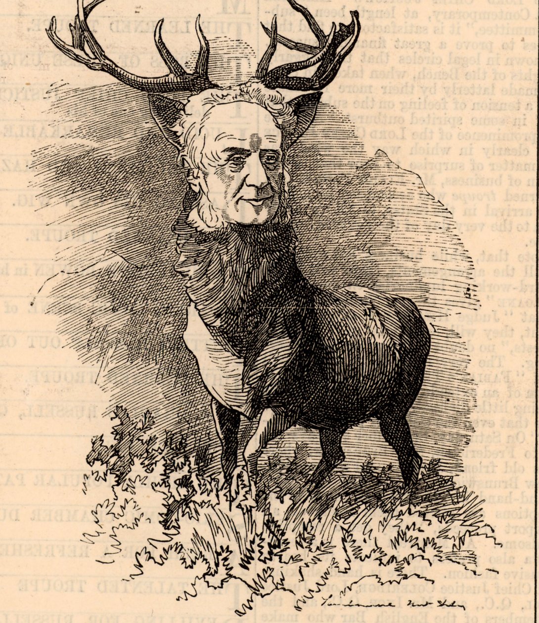 Desenho animado de Walter Francis Scott de Edward Linley Sambourne