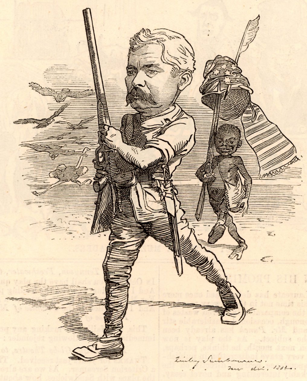 Ilustração com Henry Morton Stanley de Edward Linley Sambourne