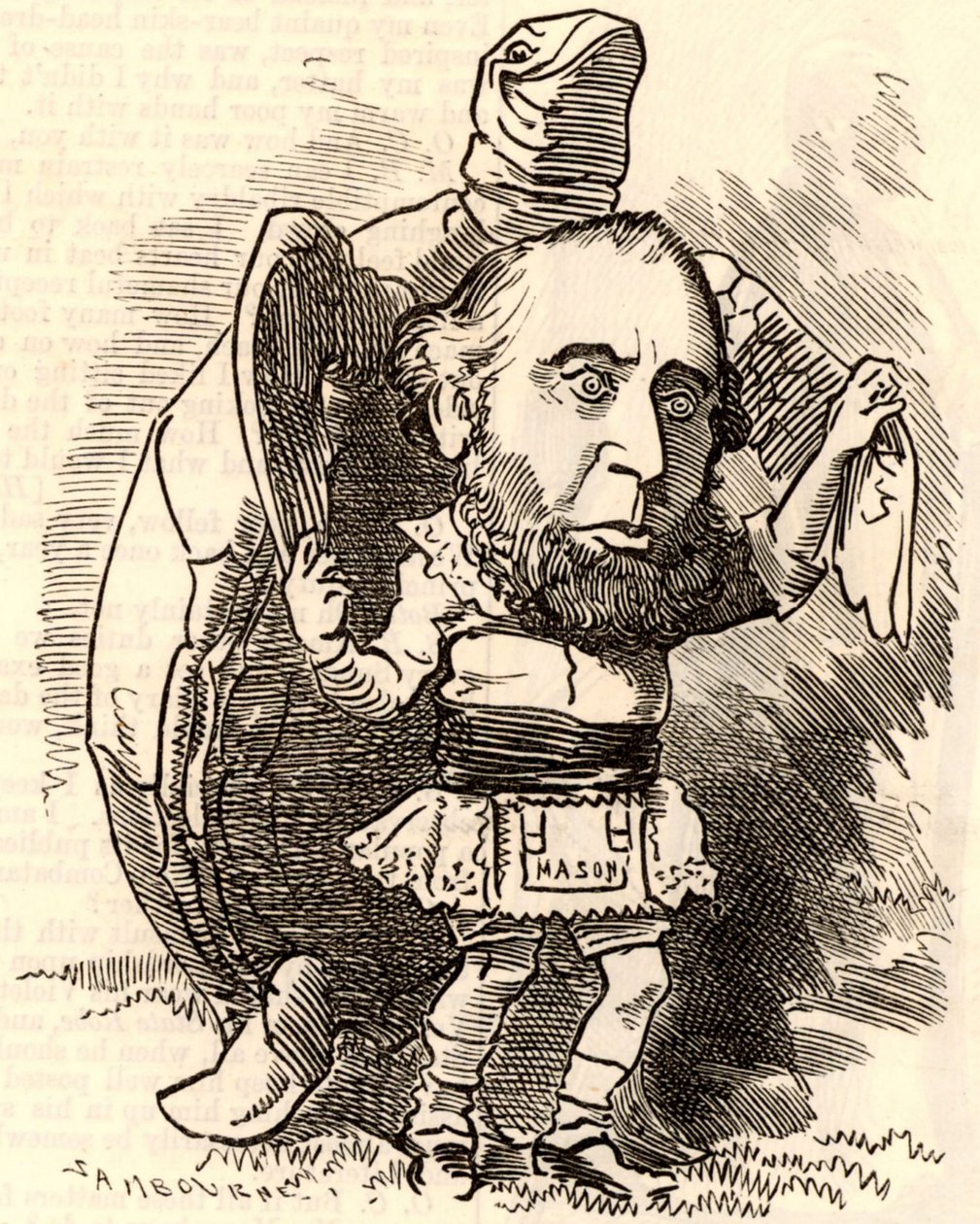 John Ellis dançando com tartaruga de Edward Linley Sambourne