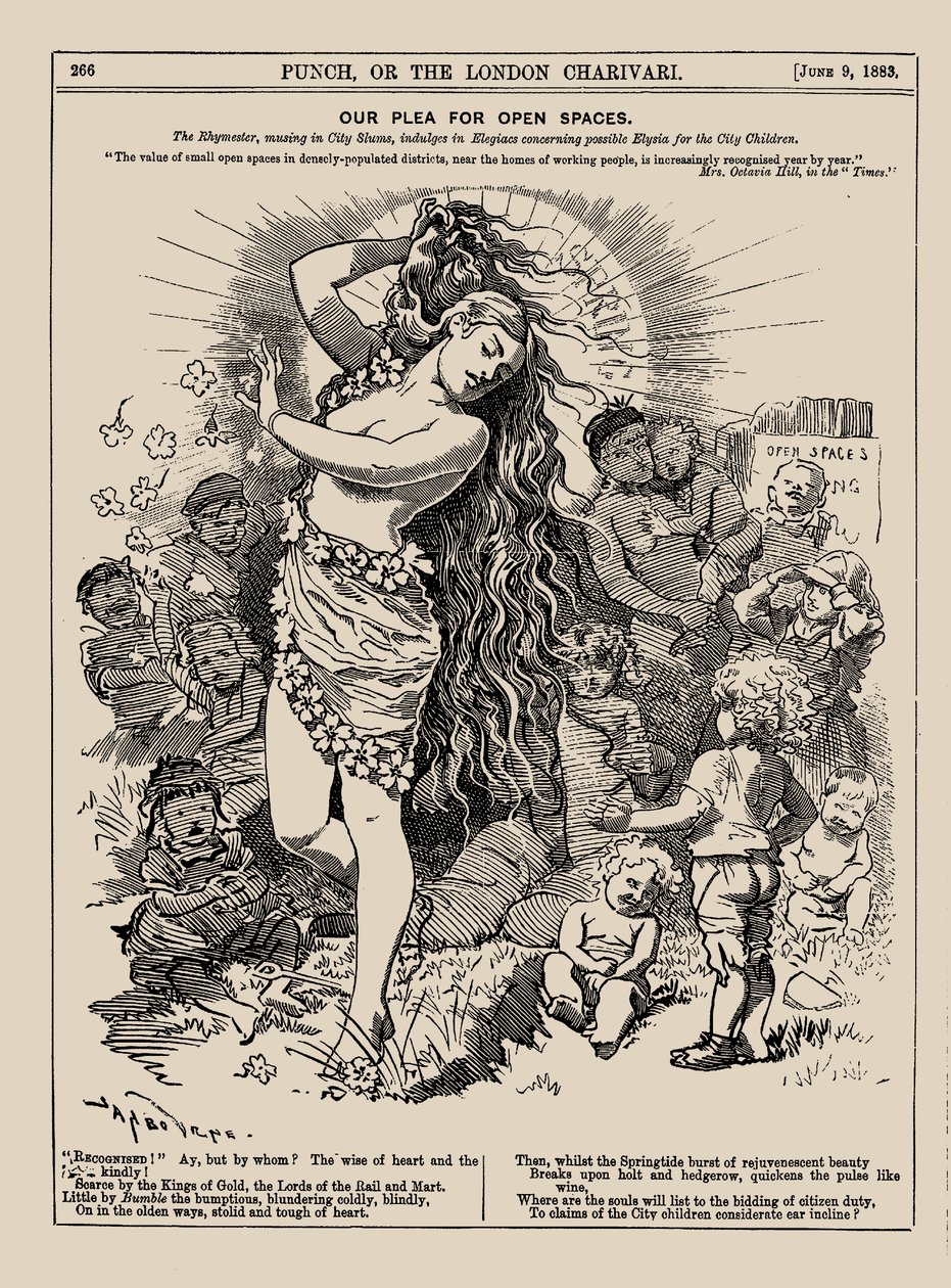 Nosso apelo por espaços abertos. Punch, junho de 1883, 1883. de Edward Linley Sambourne