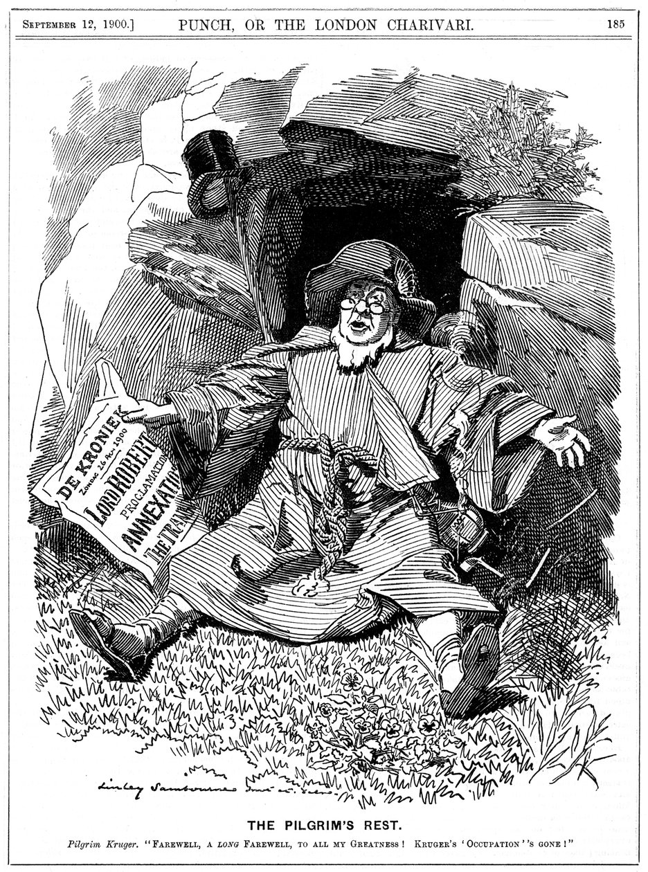 The Pilgrims Rest, caricatura de Paul Kruger, político sul-africano, 1900 de Edward Linley Sambourne