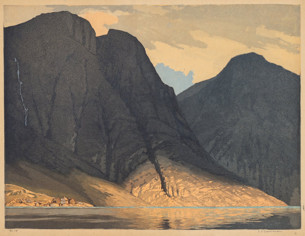 [Vista da Montanha com Água] de Edward Louis Laurenson