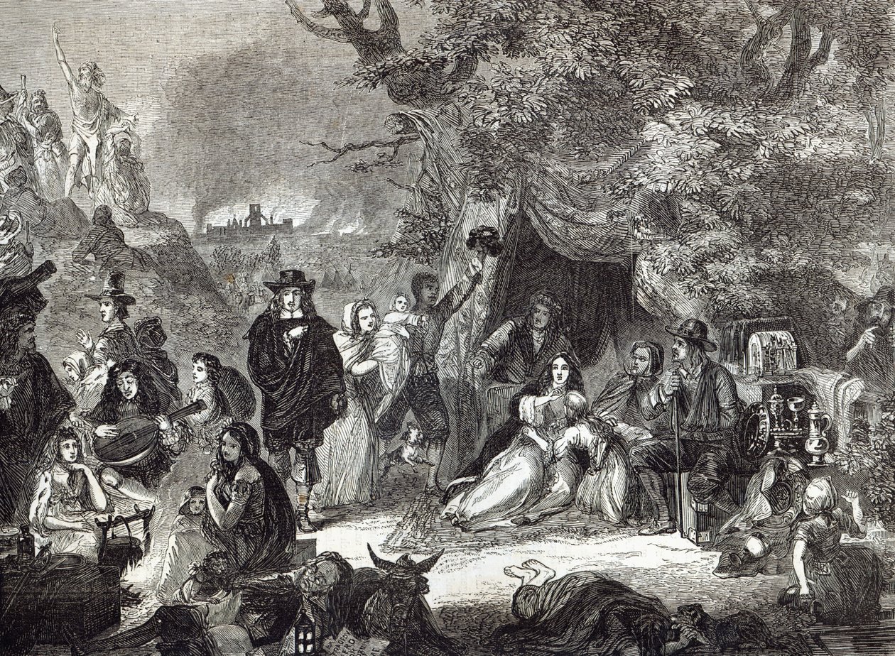 Highgate Fields durante o Grande Incêndio de Londres em 1666 de Edward Matthew Ward