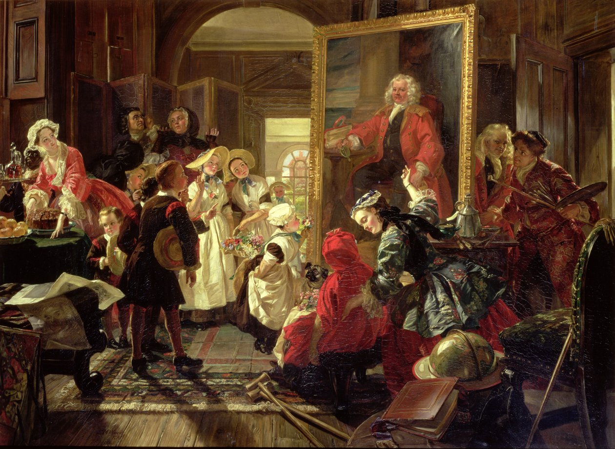O estúdio de Hogarth em 1739 de Edward Matthew Ward